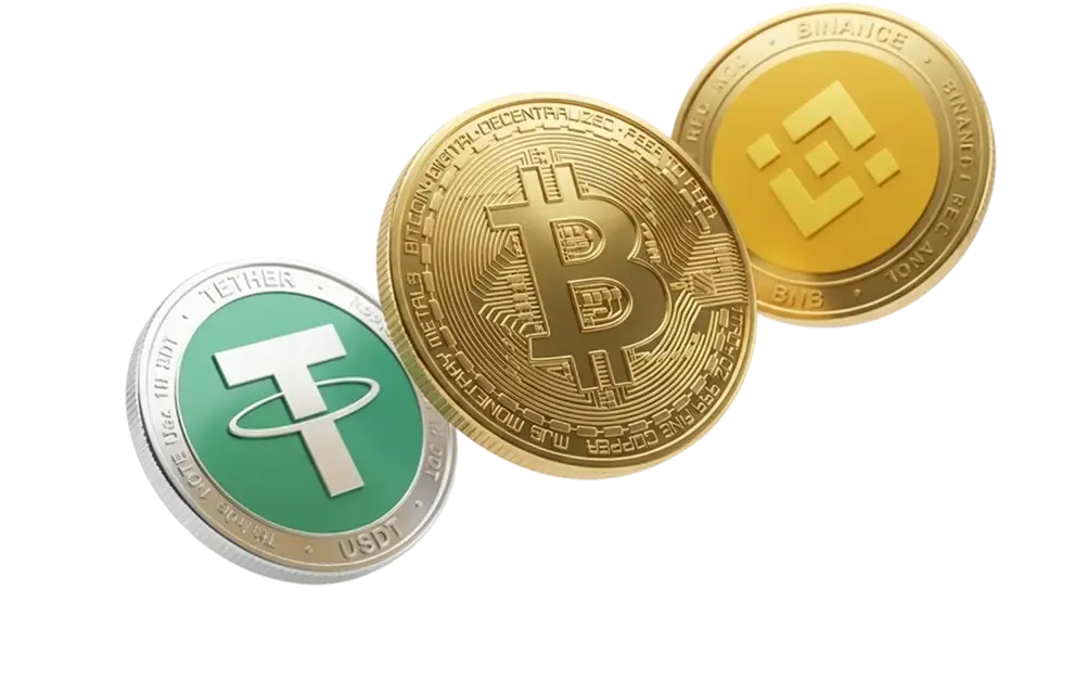 Bitcoin, Tether, BNB